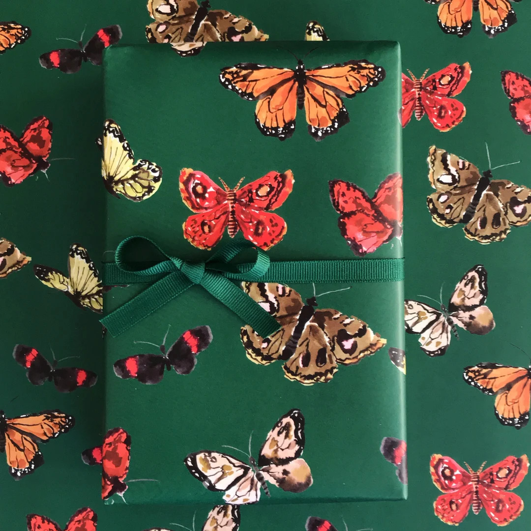 Wrapping Paper: Hunter Butterflies gift Wrap Birthday - Etsy | Etsy (US)