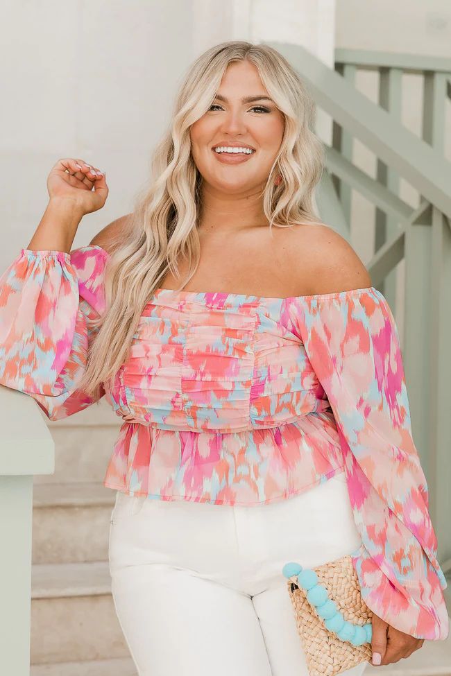 Picking Petals Blouse in Saint James Pink Watercolor Floral | Pink Lily