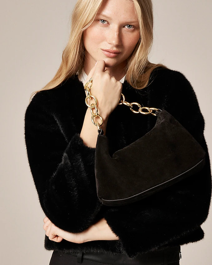 Berkeley small chainlink shoulder bag in suede | J. Crew US