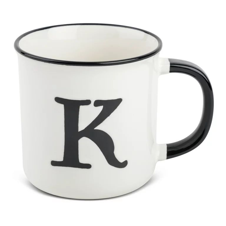 Thyme & Table Monogram K Stoneware Coffee Mug 16oz, White | Walmart (US)