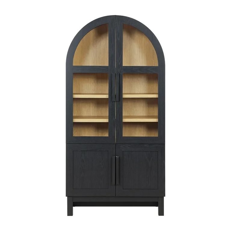 Better Homes & Gardens Juliet Kitchen Rounded Solid Wood Frame Arc Cabinet, Black Finish | Walmart (US)