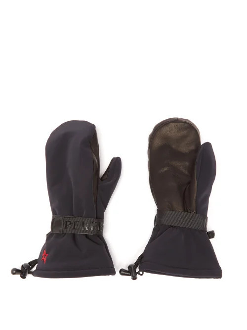 Perfect Moment - Davos Technical-shell And Leather Ski Mitts - Womens - Black | Matches (US)