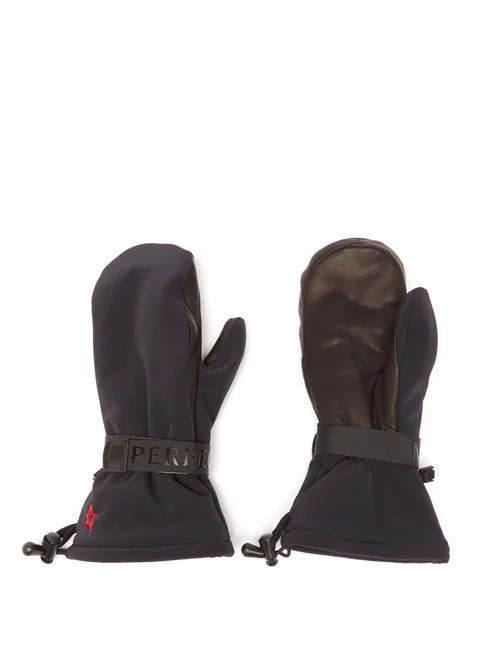 Perfect Moment - Davos Technical-shell And Leather Ski Mitts - Womens - Black | Matches (US)