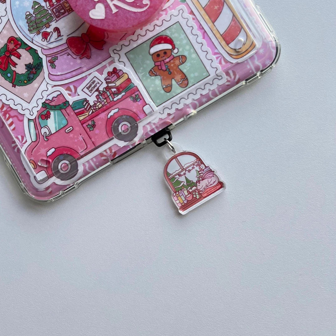 Christmas Fantasy Reader Dragon Charm | Holiday Dust Plug Accessory for Kindle, Phone and More | Etsy (US)