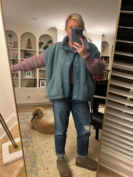Mom style, free people, Walmart finds, midsize fashion 

Xl in vest, but wish I had a large. Large in sweater, size 10 pants but sold out 

#LTKmidsize #LTKstyletip #LTKfindsunder50
