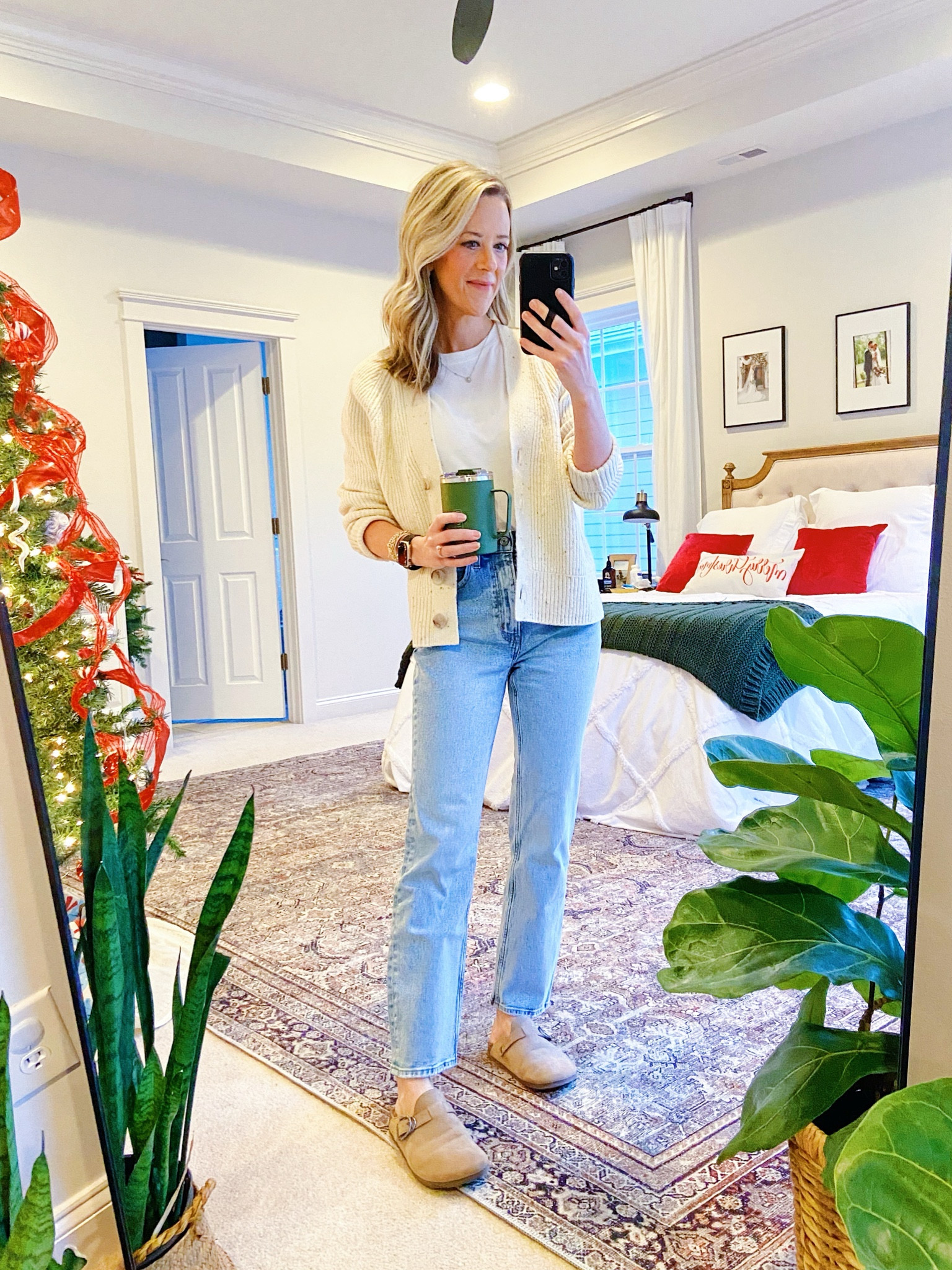 Casual, affordable everyday outfit with pieces from Old Navy, Abercrombie & Walmart. 

Cardigan: Shaker Cardigan from Old Navy. I am wearing XS. It’s a thicker material and it’s soft. Not scratchy at all like some thicker cardigans. It looks great buttoned or unbuttoned. 
White Tee: Also an Old Navy find (XS). I have several of their white tees. Affordable options and easy to buy every year when it gets dingy. 
Jeans: Abercrombie High Rise Ankle Straight in the light wash (wearing a 25r. I am 5’4” with a longer torso and shorter legs. It hits at the bottom of my ankle)
Clogs: I love this Walmart find under $20. They run a smidge small. Size up if you want to wear them with socks. 

Elevated Mom Style | Elevated Basics | Neutral Outfit | Winter Capsule Wardrobe | Clogs Outfit | Nursing Friendly Outfit | WFH Outfit | Casual Workwear | Walmart Fashion | Chic 

#LTKSeasonal #LTKFindsUnder100 #LTKWorkwear