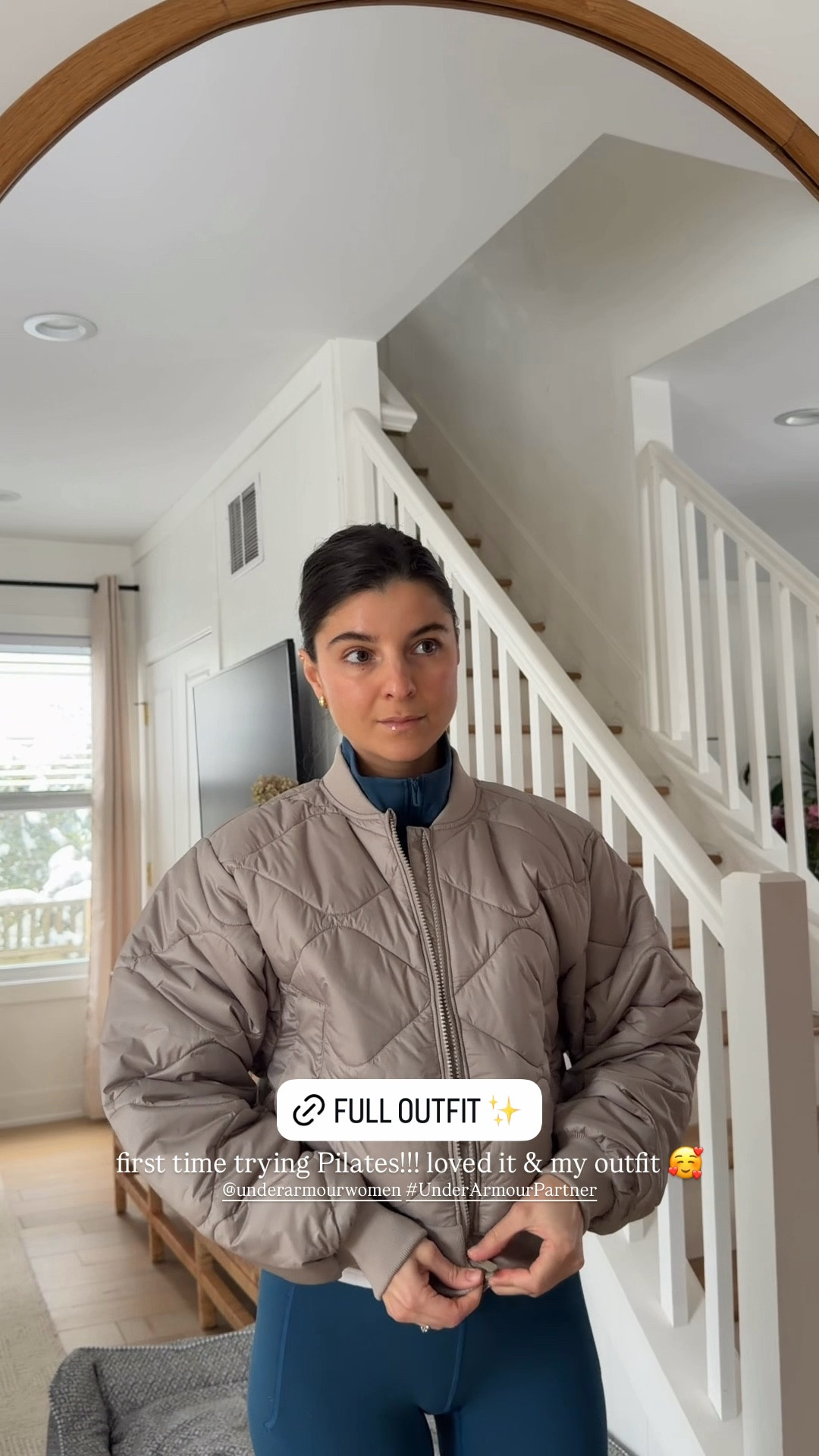 [3/4/26] this jacket is the perfect transitional piece as the temps warm up,  from @underarmourwomen @underarmour #underarmourpartner | use code VIVIANE15 for 15% off these looks + more! | 

wearing true size xs in full outfit and true size 6 in sneakers! 
