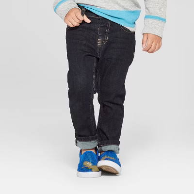 Toddler Boys' Pull-On Skinny Fit Jeans - Cat & Jack™ Blue Denim 3T | Target