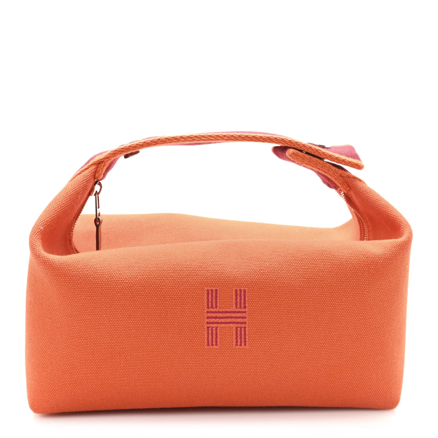 Hermes Canvas Small Bride-A-Brac Pouch Orange Burgundy 1778406 | FASHIONPHILE (US)