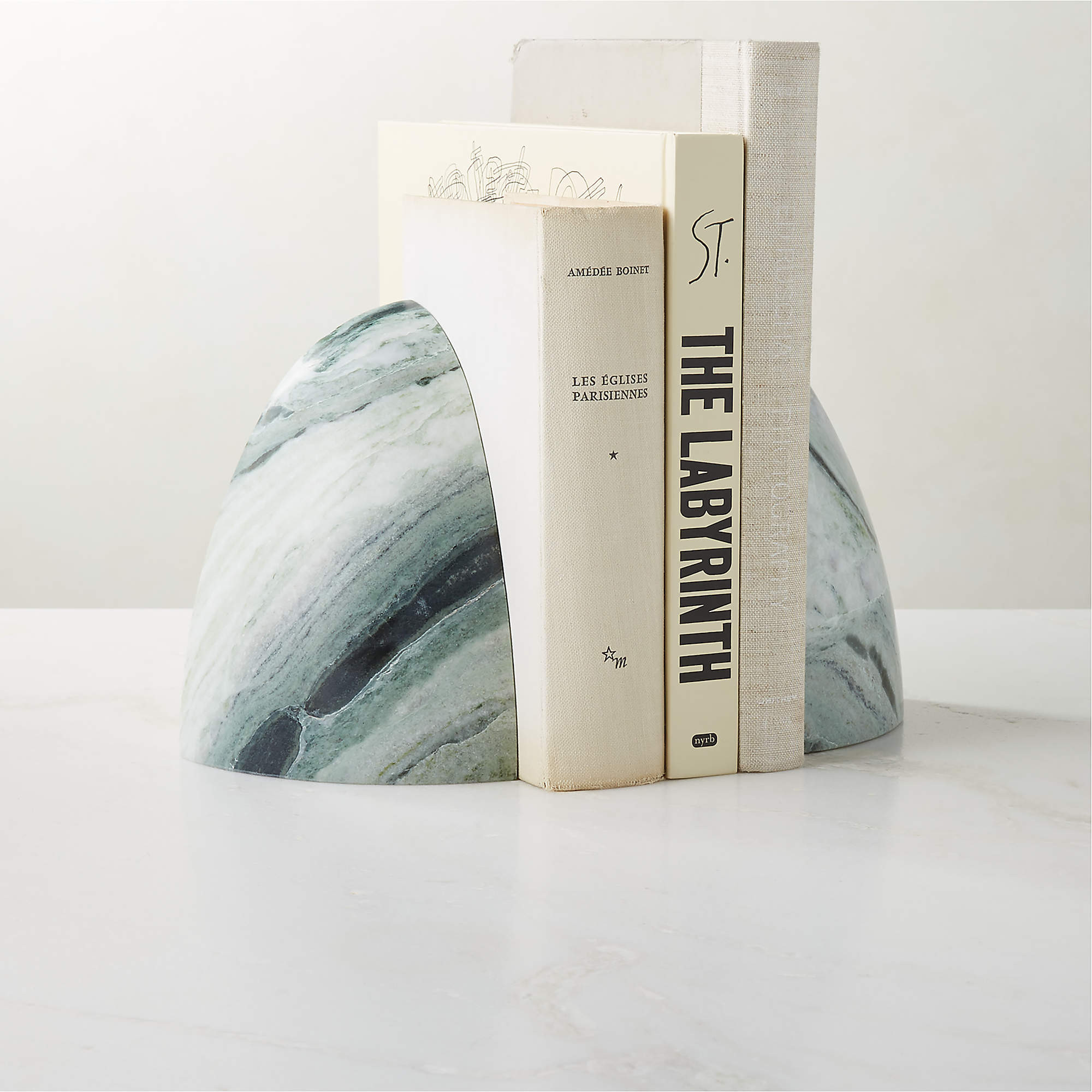Ice Modern Green Marble Bookend + Reviews | CB2 | CB2