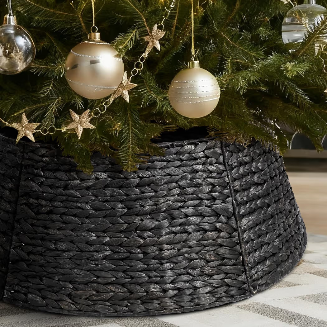 5-Piece Rattan Christmas Tree Collar - 24" Rustic Farmhouse Tree Skirt- Xmas Tree Base Cover for ... | Amazon (US)