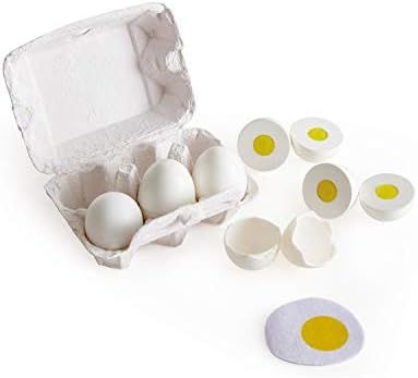 Hape Egg Carton | 3 Hard-Boiled Eggs with Easy-Peel Shell & 3 Fried, Wooden Realistic Educational To | Amazon (US)