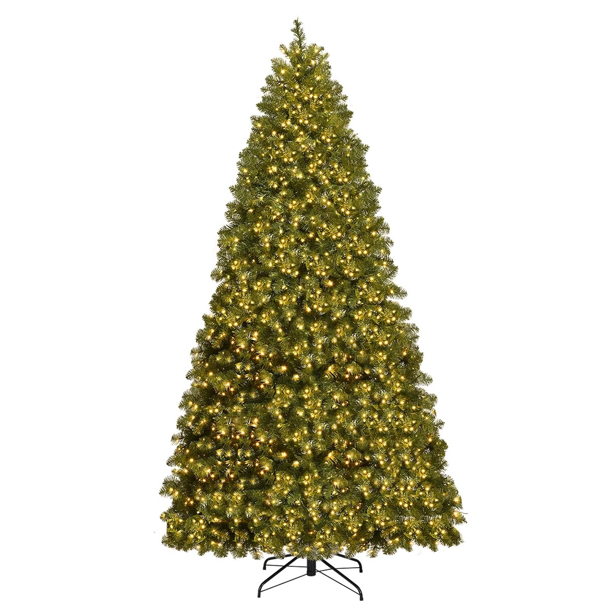 Costway 8Ft Pre-Lit PVC Christmas Tree Spruce Hinged 880 LED Lights - Walmart.com | Walmart (US)