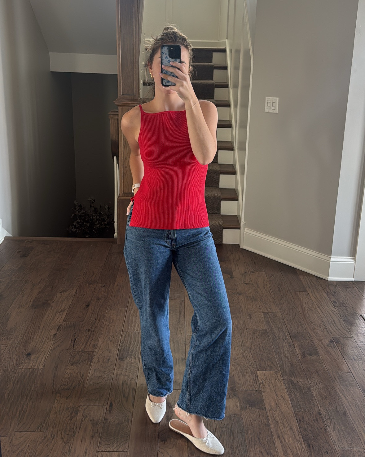 I love that red is so trendy!! This red top from Abercrombie is PERFECT for spring and summer! Wearing a size small top and size 4 jeans! The top and shoes come in other colors as well:) 

#LTKFindsUnder100 #LTKSpringSale #LTKStyleTip