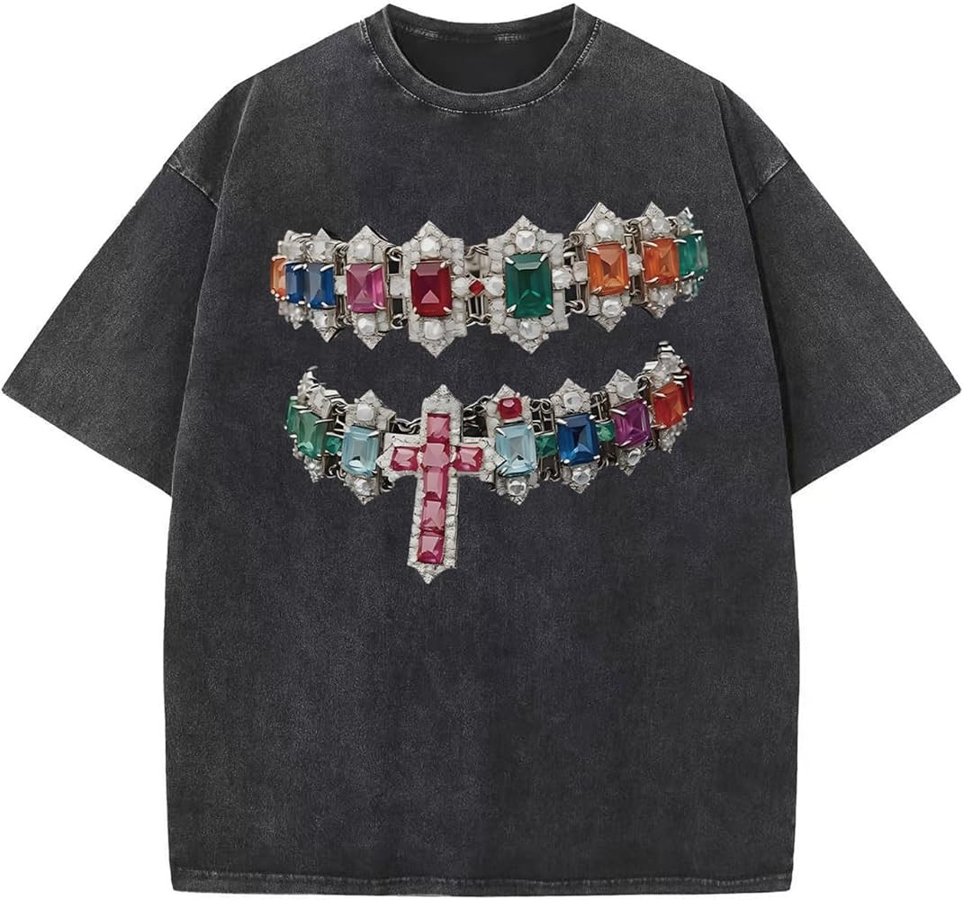 Oversized Tshirts for Men Graphic Vintage Tees Y2k Acid Wash Streetwear Shirts Hip Hop Grunge Har... | Amazon (US)