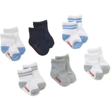 Cushion Heel & Toe Crew Socks, 6-pack (Baby Boys & Toddler Boys) | Walmart (US)