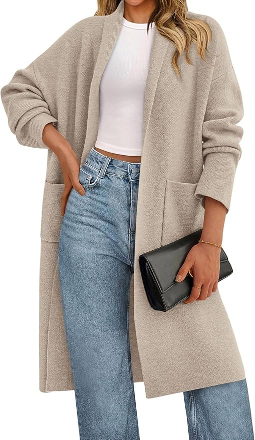 PRETTYGARDEN Womens Long Cardigan Sweaters Long Sleeve Open Front Oversized Sweater Fall Ladies J... | Amazon (CA)