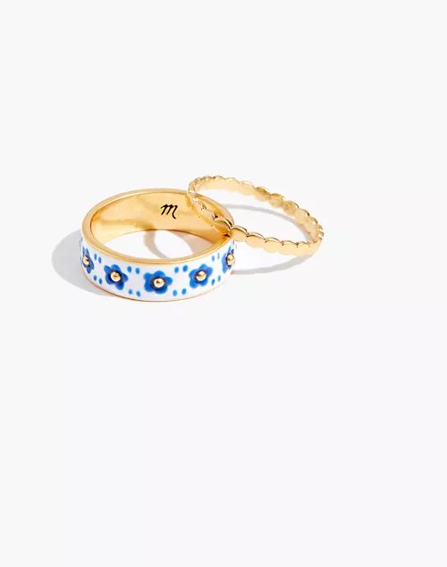 Two-Piece Hand-Painted Vacanza Ring Set | Madewell