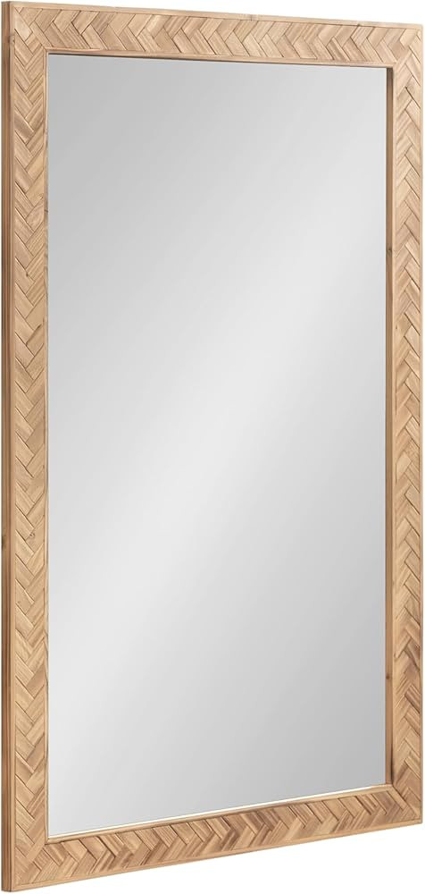 Kate and Laurel Braywood Modern Pieced Wood Rectangle Mirror, 24 x 36, Rustic Brown, Decorative R... | Amazon (US)