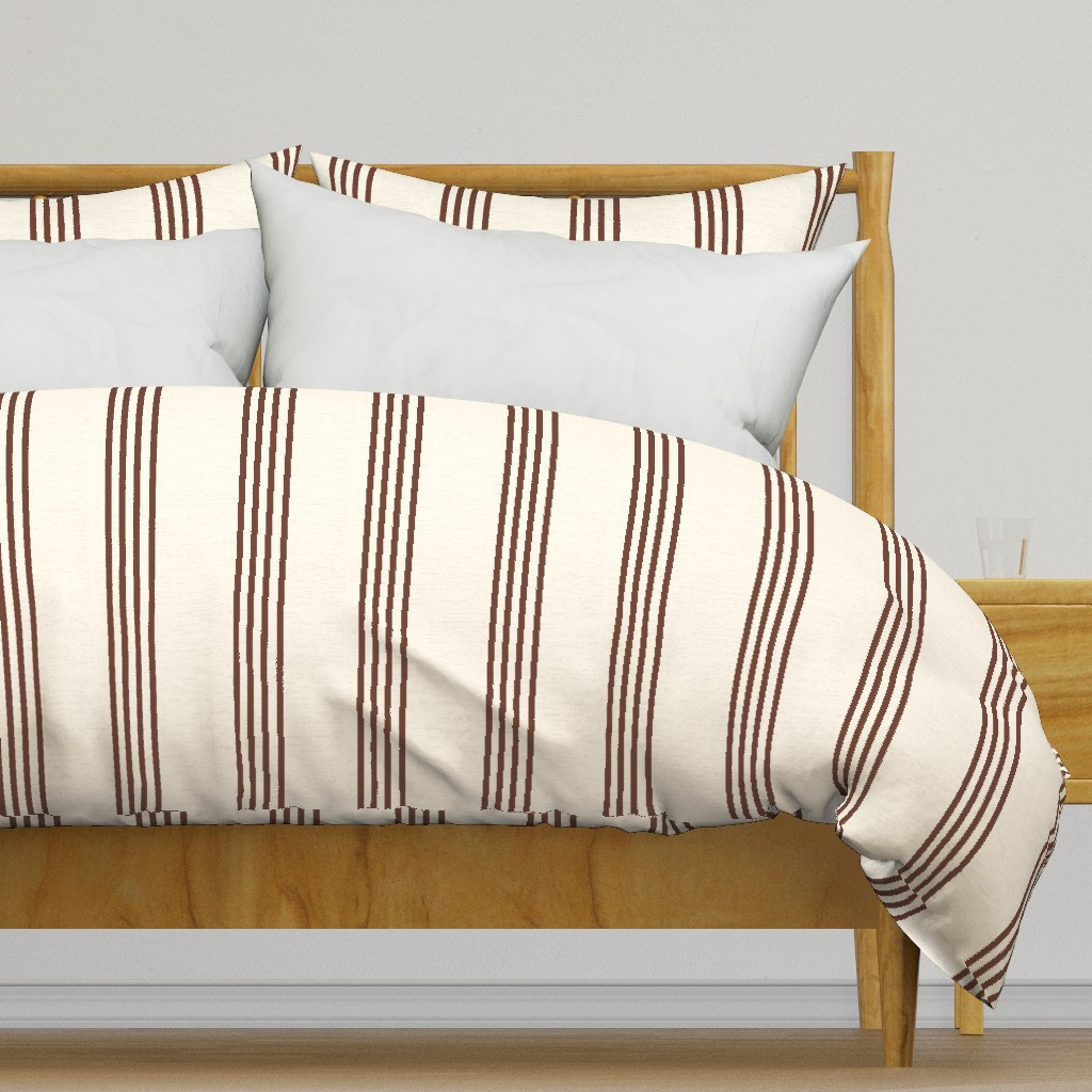 Traditional Brown Cream Stripe Duvet Cover | Spoonflower | Spoonflower