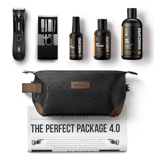 MANSCAPED® Perfect Package 4.0 Kit Contains: The Lawn Mower® 4.0 Electric Trimmer, Ball Deodorant, Body Wash, Performance Spray-on-Body Toner, Four Piece Luxury Nail Kit, Toiletry Bag, 3 Shaving Mats | Amazon (US)