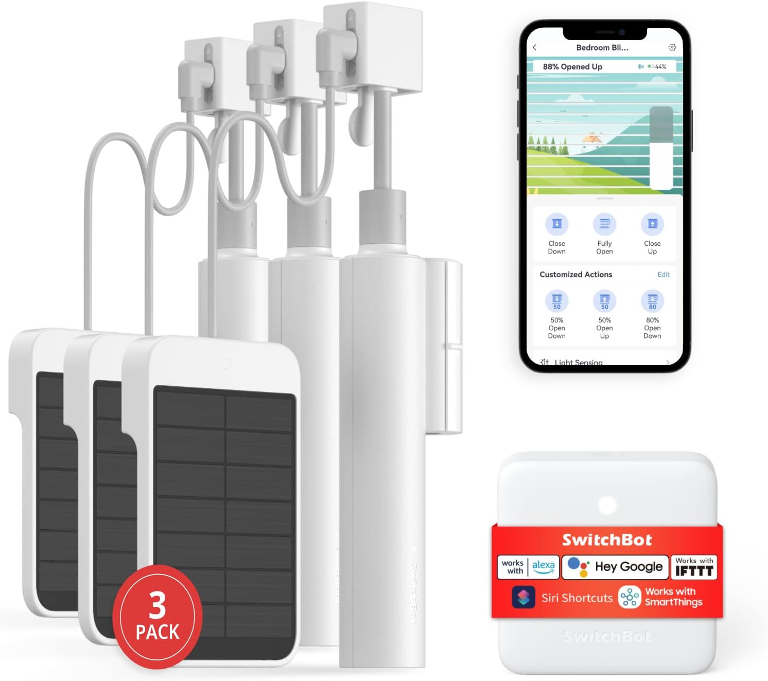 SwitchBot Smart Electric Motorized Blinds Kit - 3Pack with 2.4G WiFi Remote Control, Solar Powere... | Amazon (US)