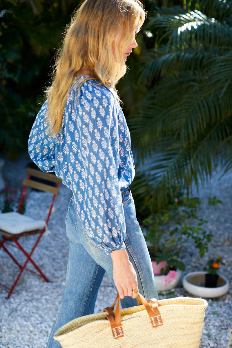 Heritage Top - Marguerite Blue Organic | Emerson Fry