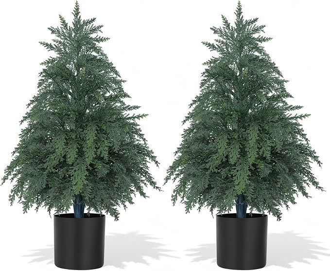 2 Pack 2FT Artificial Topiary Tree with Pot for Porch | Amazon (US)