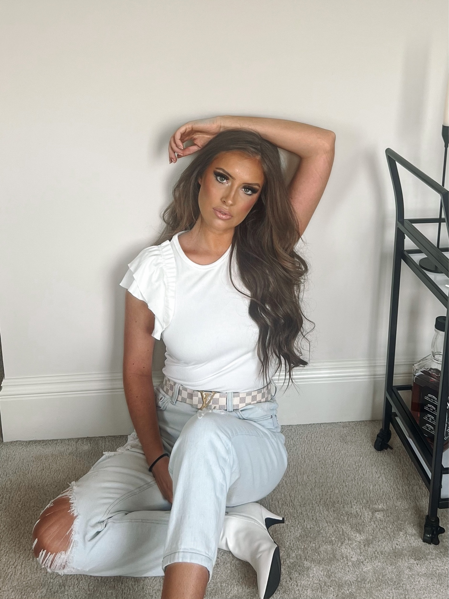 White body suit fluttery sleeves for spring 

#LTKunder50