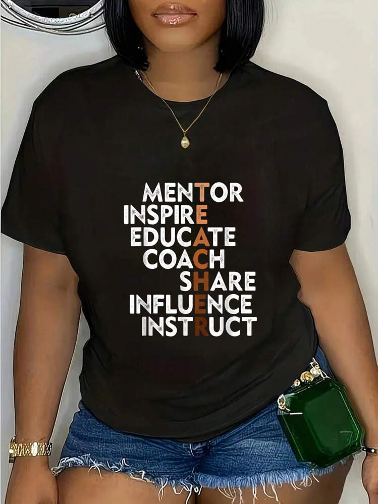 100% Cotton Black Teacher Inspiration African American Teachers T-Shirt | SHEIN
