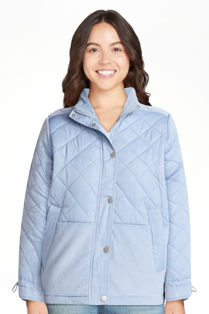 Time and Tru Women's and Women’s Plus Mixed Media Puffer Jacket, Sizes XS-2X | Walmart (US)