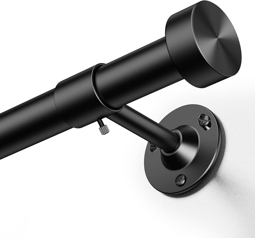 YaFex Heavy Duty Curtain Rods 32-120 Inch, 1 Inch Adjustable Black Curtain Rod for Windows, Long ... | Amazon (US)