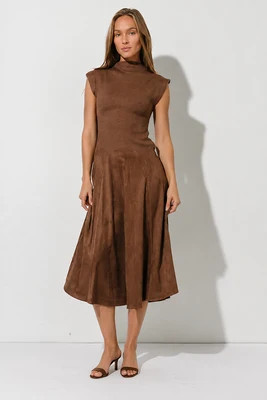 Journee Drop Waist Midi Dress - S / Brown | Böhme US