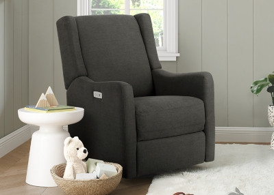 Delta Children Mercer Electronic Power Recliner and Swivel Glider, Dark Gray | Ashley
