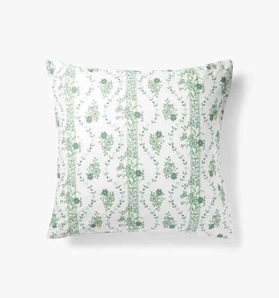 Green Vine Stripe Euro Sham | Hill House Home