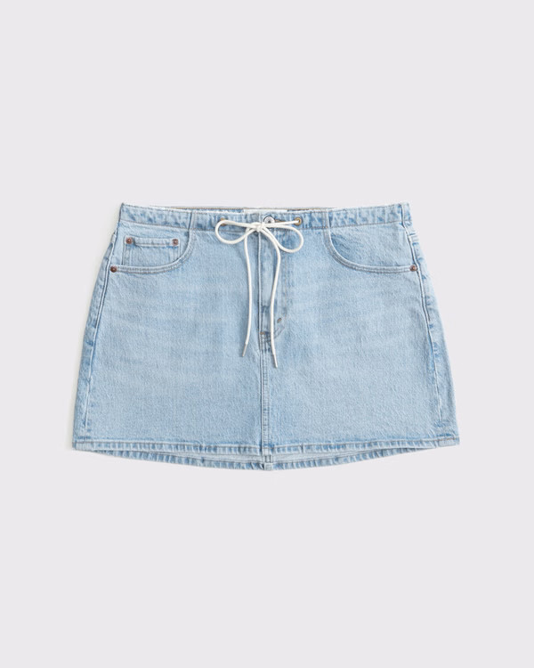 Curve Love Mid Rise Denim Mini Skirt | Abercrombie & Fitch (US)