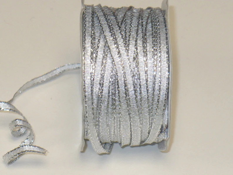 Wired Metallic Cord, Gold Cording Metallic Wired Ribbon, Silver Metallic Wired Cord 3/16 Wide, 20... | Etsy (US)