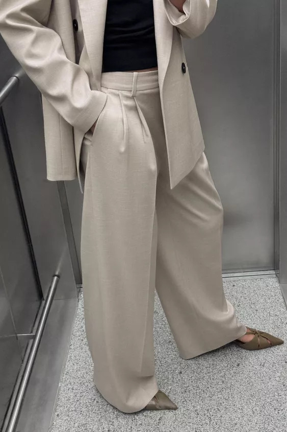 WIDE LEG PANTS WITH DARTS | Zara US