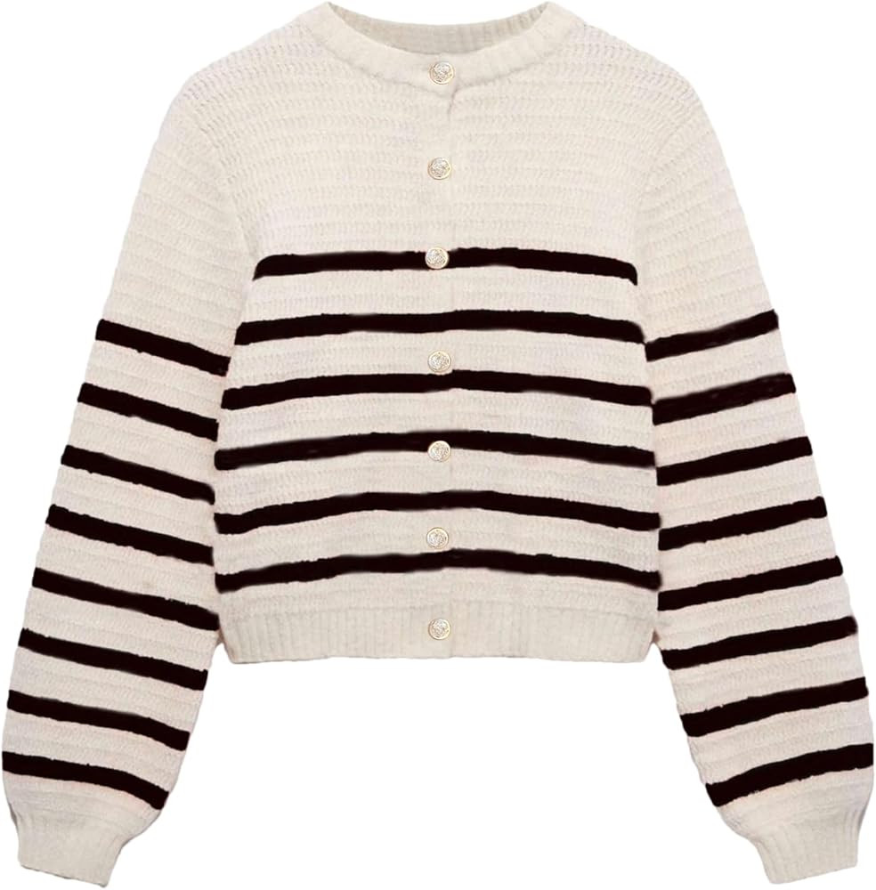 Womens Cardigan Sweaters Cropped Long Sleeve Button Knit Sweater Outerwear Casual Fall Trendy Jac... | Amazon (US)