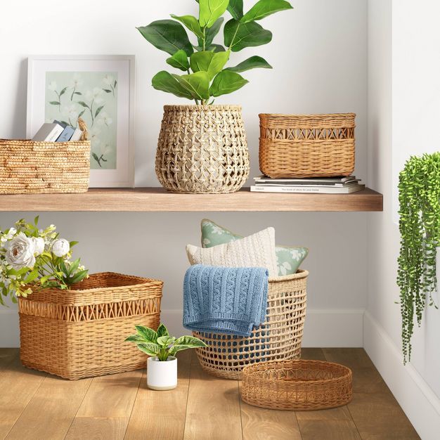 Mutliweave Rattan Cube Basket - Threshold™ | Target