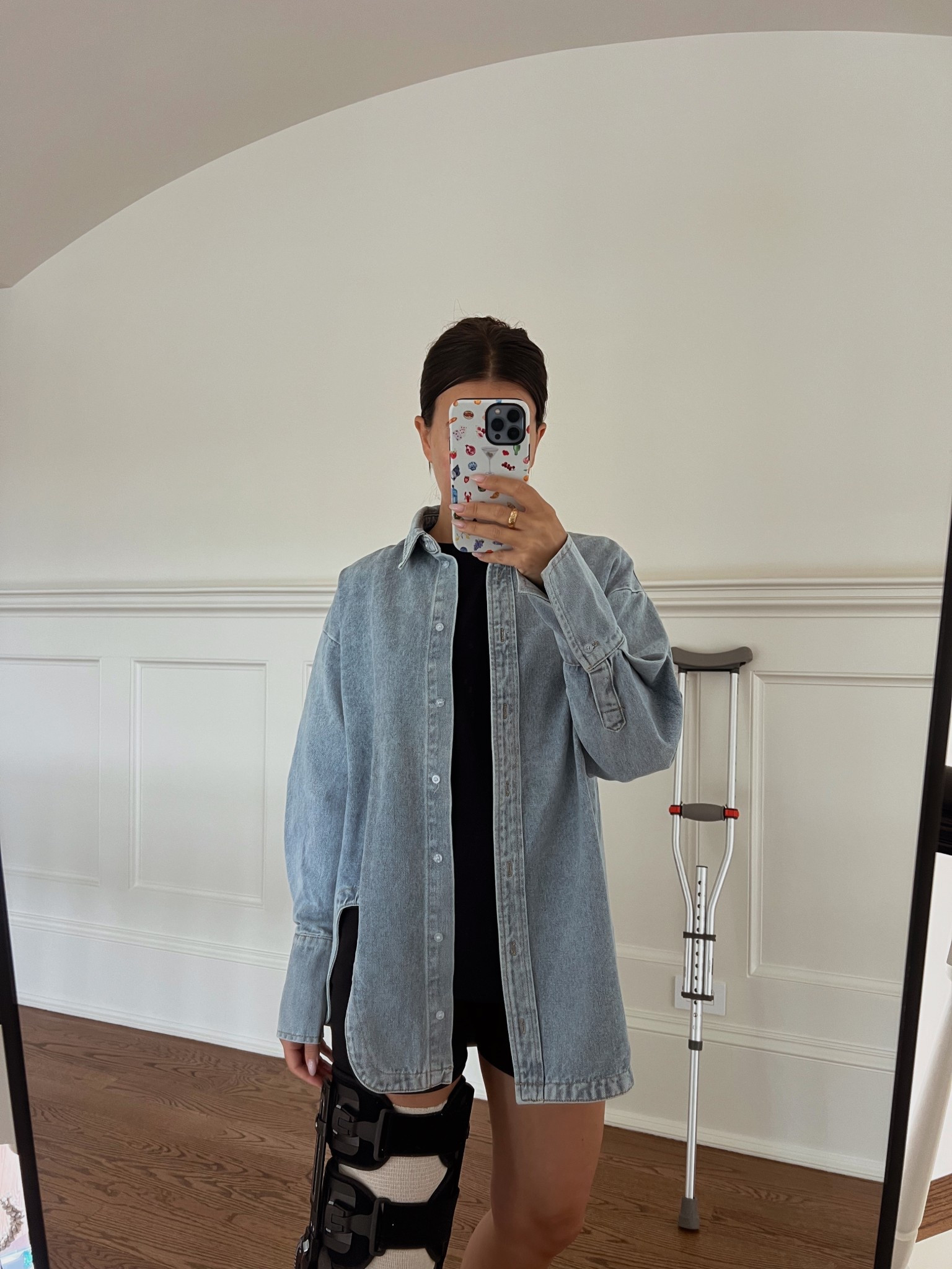 love this denim shirt jacket - wearing XS
wearing a small tee 

#LTKFindsUnder100