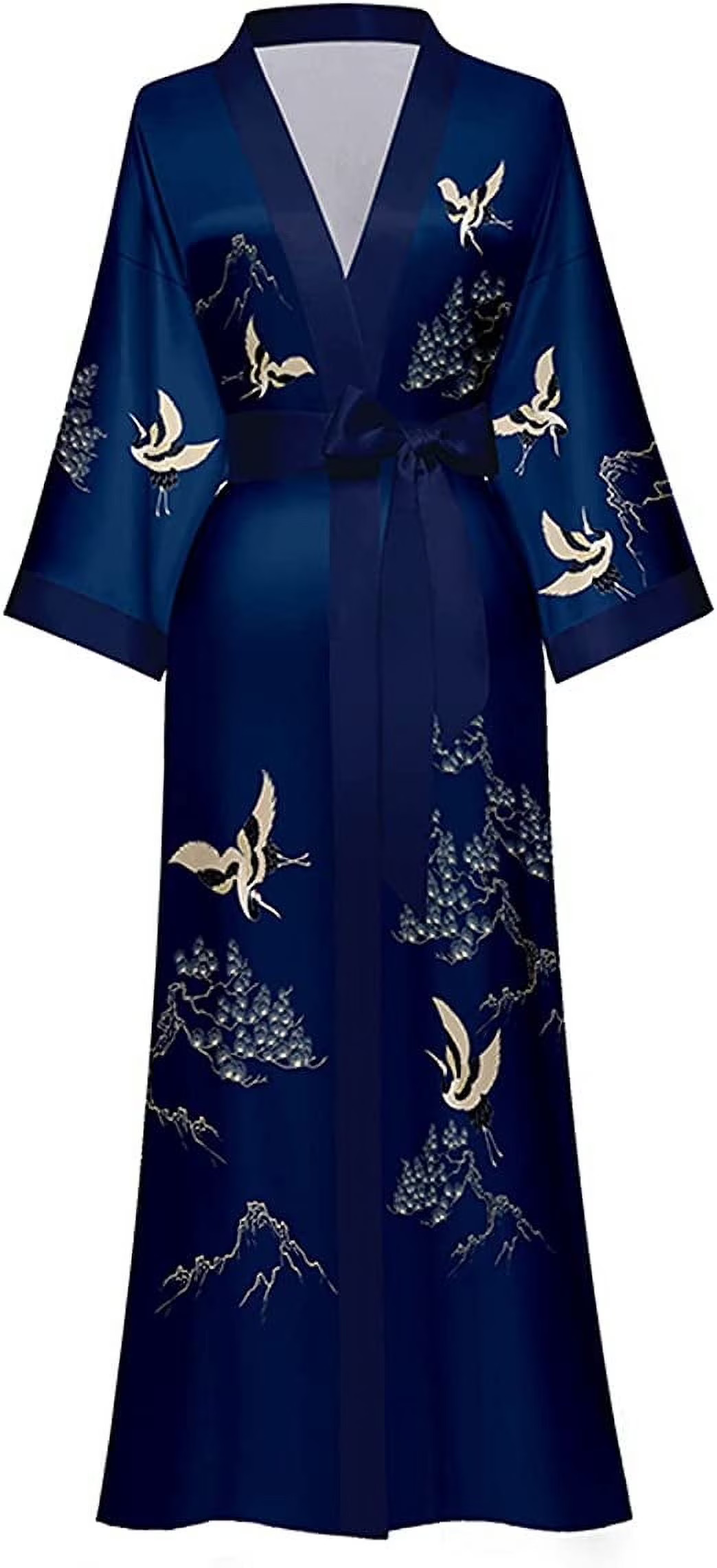 AMITOFO Long Silk Kimono Robes for Women Lightweight Silky Satin Floral Bathrobe Soft Cozy Ladies Housecoat Loungewear - Walmart.com | Walmart (US)