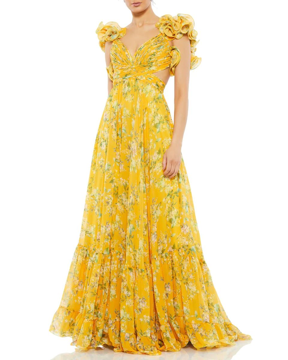 Floral Chiffon Gown | Lord & Taylor