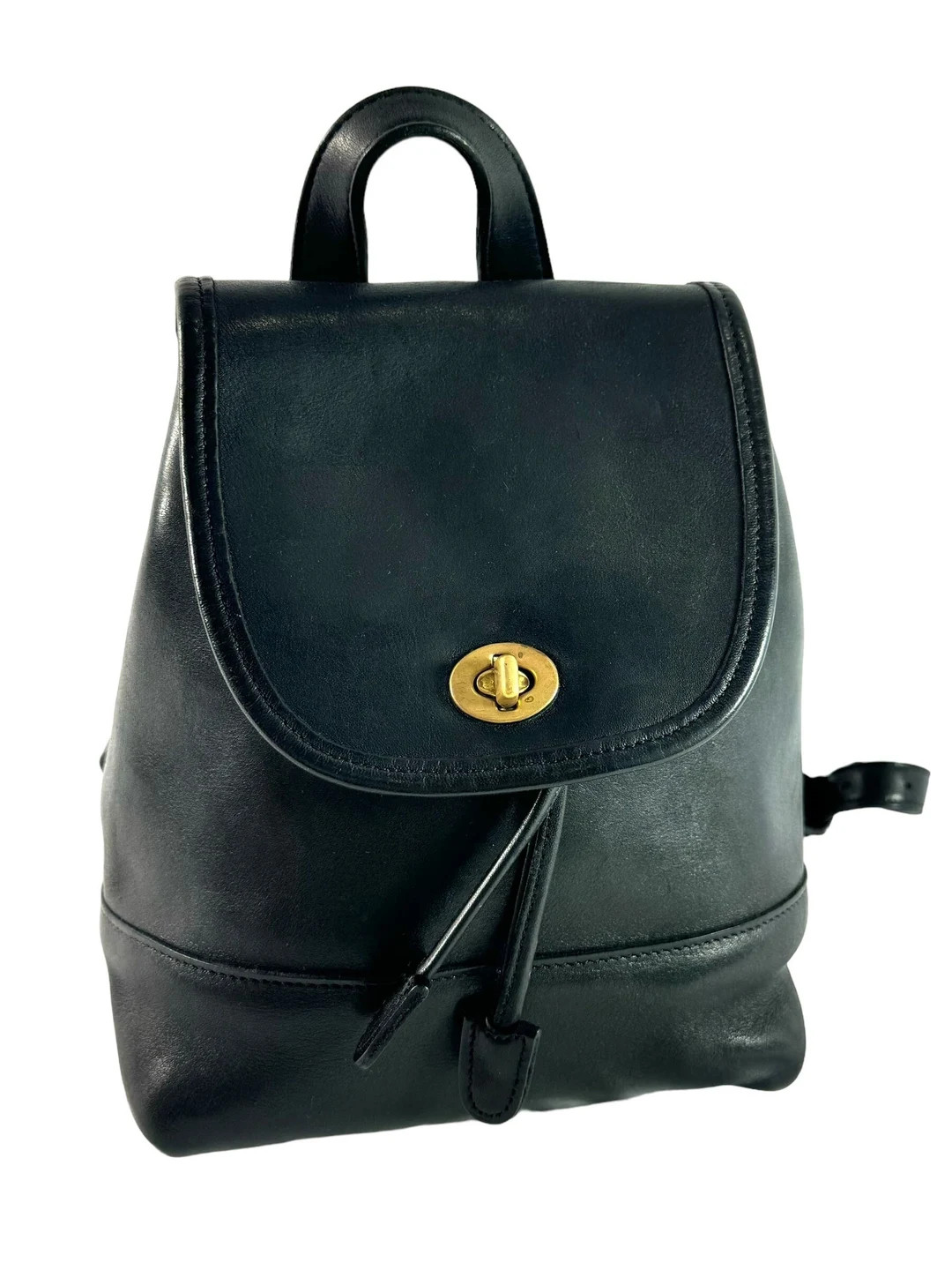 1998 COACH Black Leather Drawstring Daypack Backpack Made in Costa Rica 9960 - Etsy | Etsy (US)