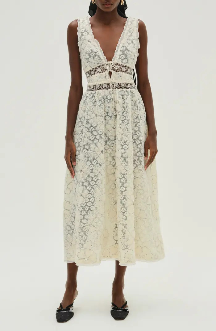 For Love & Lemons Snowflake Daisy Mesh Maxi Dress | Nordstrom | Nordstrom