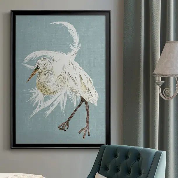 Heron Plumage IV Framed On Canvas Print | Wayfair North America