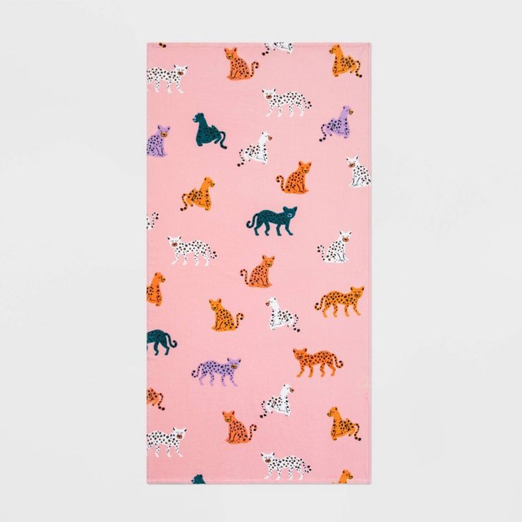 Cheetah Printed Beach Towel Pink - Sun Squad™ | Target