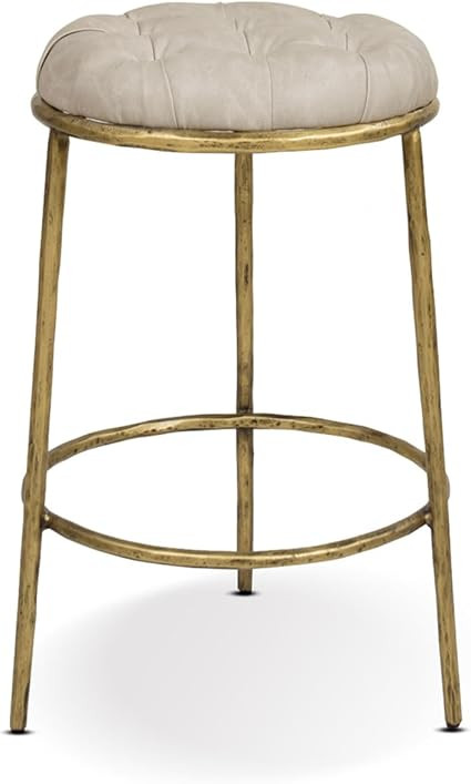 Jennifer Taylor Home Aerin 26" Hammered Brass Backless Round Bar Stool | Amazon (US)