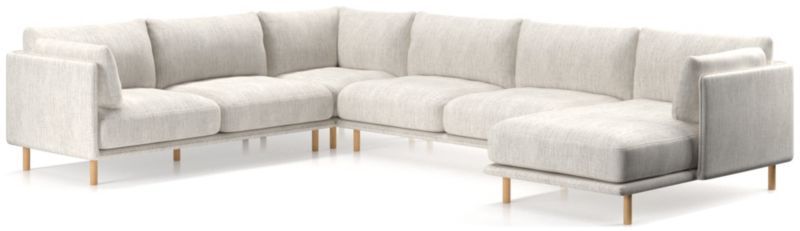 Wells 4-Piece U-Shaped Sectional with Natural Leg Finish | Crate & Barrel | Crate & Barrel