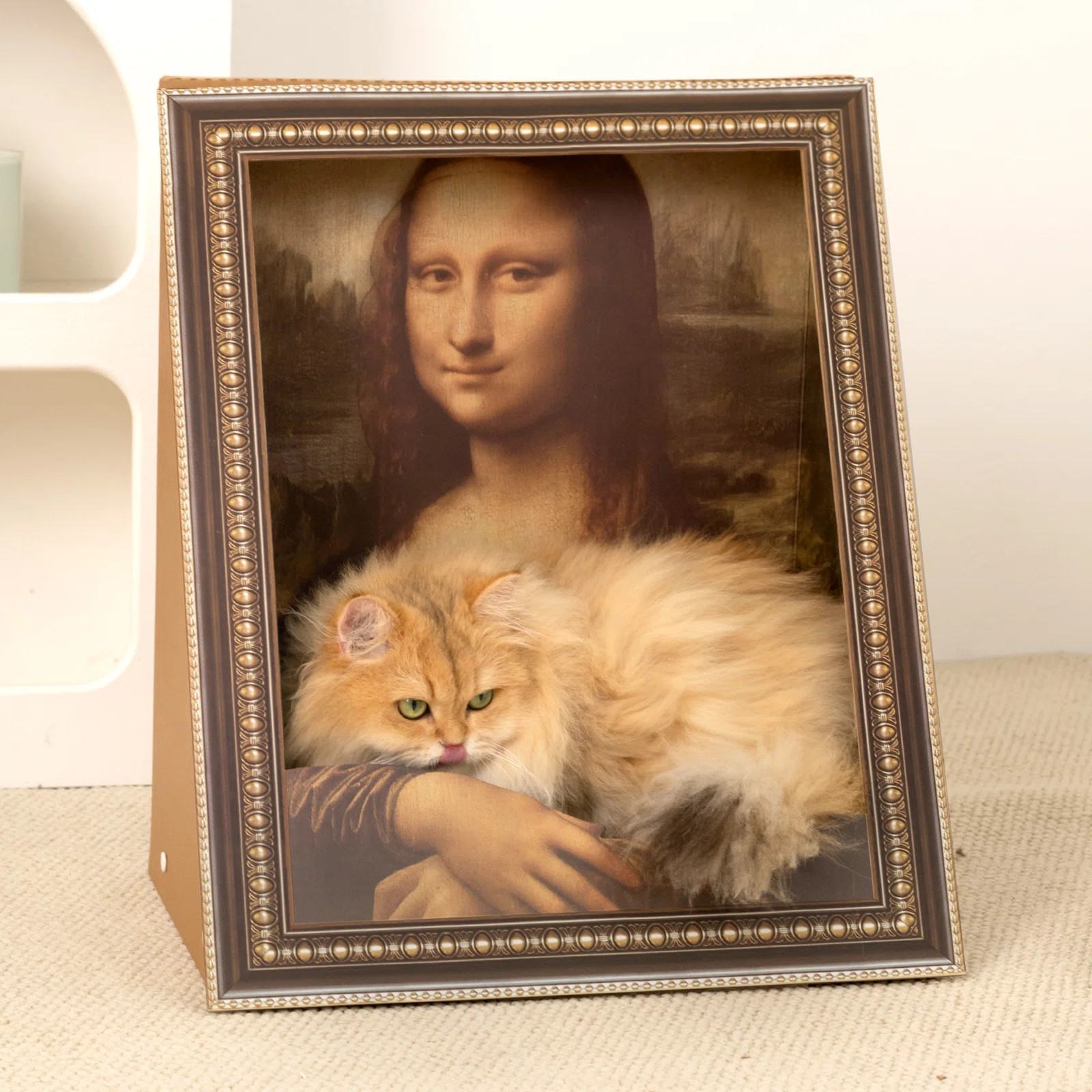 19.4''x17.3'' 3D Oil Painting Classic Artistry  Cat Scratcher with Van Gogh Starry Night & Mona L... | Wayfair North America